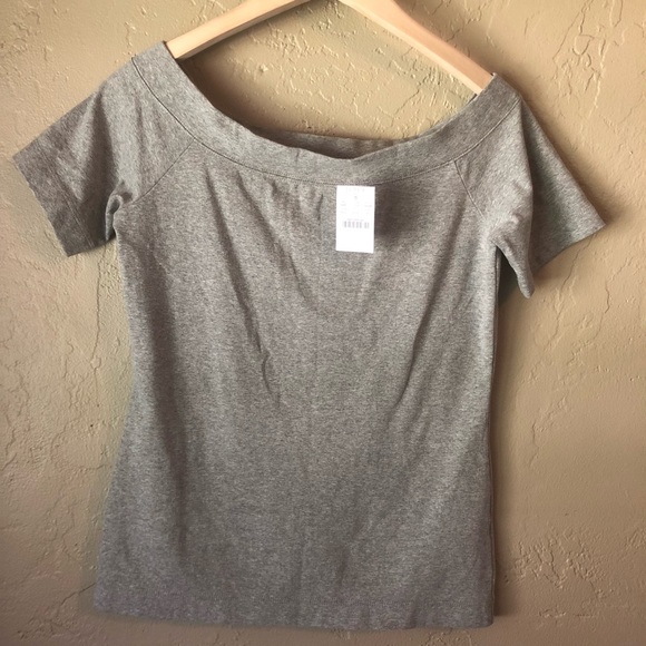 J. Crew Tops - J. Crew Boatneck Tee Short Sleeve Gray